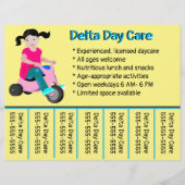 Bewerkbare telefoonnummerflyer voor kinderopvang flyer (Voorkant)