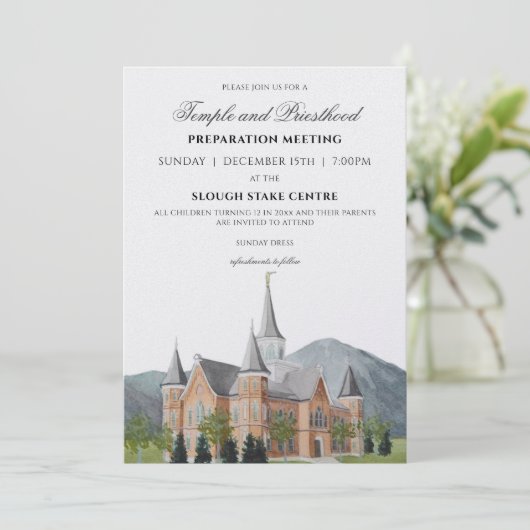 Bewerkbare Tempel en Priesterschap Voorbereidingsv Kaart (Staand voorkant)