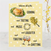 Bewerkbare Thanksgiving Dinner Blessings Kaart (Gele Bloem)