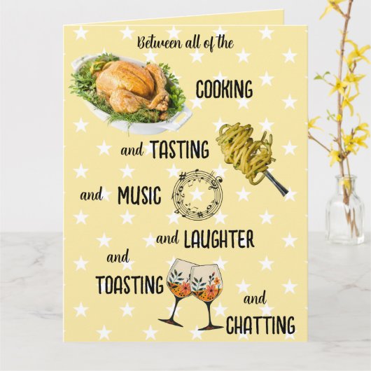 Bewerkbare Thanksgiving Dinner Blessings Kaart (Gele Bloem)
