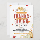 bewerkbare Thanksgiving Dinner Invitation, dankbaa Kaart (Voorkant)