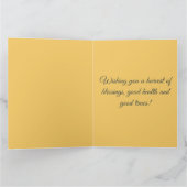 Bewerkbare Thanksgiving Turkije Pompoenen en blade Kaart (Binnen)