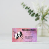 Bewerkbare theatermaskers Dinner Theatre Visitekaartje (Staand voorkant)