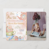 Bewerkbare theepartij foto uitnodiging (Voorkant)