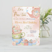 Bewerkbare theepartij uitnodiging (Staand voorkant)