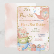 Bewerkbare theepartij uitnodiging