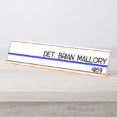 Bewerkbare Thin Blue Line Police Enforcement Bureau Naambordje (Voorkant)