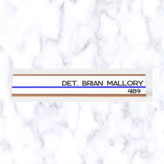 Bewerkbare Thin Blue Line Police Enforcement Bureau Naambordje