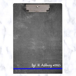 Bewerkbare Thin Blue Line Police Enforcement Klembord