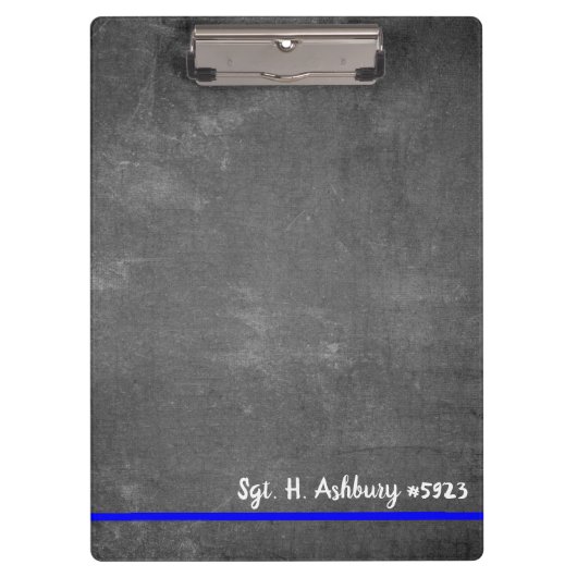Bewerkbare Thin Blue Line Police Enforcement Klembord (Voorkant)