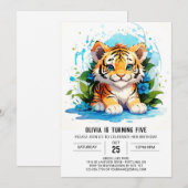 Bewerkbare Tiger Boy Verjaardag uitnodiging (Voorkant / Achterkant)