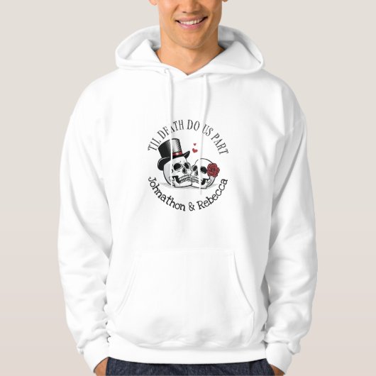 Bewerkbare Til Death Do Us Part Wedding Hoodie (Voorkant)