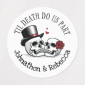 Bewerkbare Til Death Do Us Part Wedding Labels (Design 1)