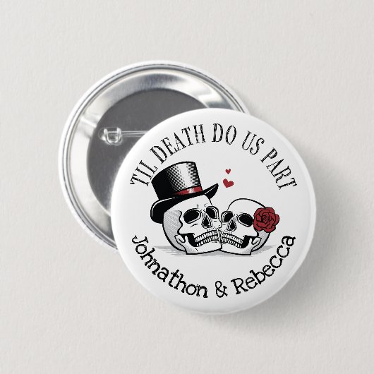 Bewerkbare Til Death Do Us Part Wedding Ronde Button 5,7 Cm (Voorkant /achterkant)