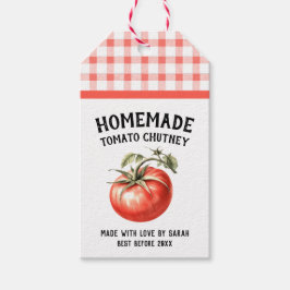 Bewerkbare tomatenchutney zelfgemaakt behoud cadeaulabel