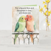 Bewerkbare Tortelduifjes-Valentijnsdag Kaart (Gele Bloem)