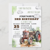 BEWERKBARE tractor verjaardagsuitnodiging Kaart (Voorkant)