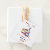 Bewerkbare Train Squared 2nd Verjaardag Dank u Lab Bedankjes Labels (In situ)