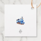 Bewerkbare Train Squared Birthday Dank u Label (Achterkant)