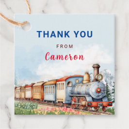 Bewerkbare Train Squared Dank u Label