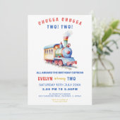 Bewerkbare trein avontuur verjaardag uitnodigen kaart (Staand voorkant)