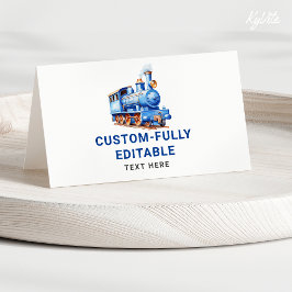 Bewerkbare Trein Verjaardag Gevouwen Voedsel Tent Kaart