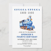 Bewerkbare Trein Verjaardag Uitnodiging Trein Avon (Voorkant)