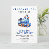 Bewerkbare Trein Verjaardag Uitnodiging Trein Avon (Staand voorkant)