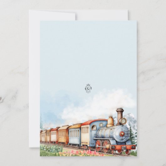 Bewerkbare Trein Verjaardag Uitnodiging Trein Avon (Achterkant)