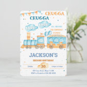 Bewerkbare Trein Verjaardagsuitnodigingen Kaart (Staand voorkant)