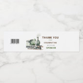 Bewerkbare trein water fles teken verjaardag waterfles etiket (Enkel label)