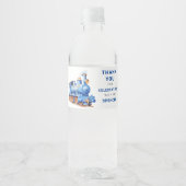 Bewerkbare trein water fles teken verjaardag waterfles etiket (Voorkant)