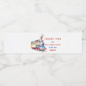 Bewerkbare trein waterfles label 2e verjaardag etiket (Enkel label)