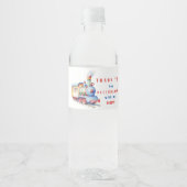 Bewerkbare trein waterfles label 2e verjaardag etiket (Voorkant)