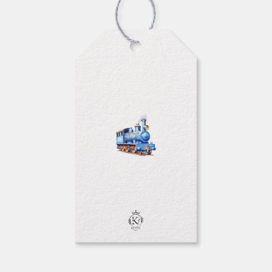 Bewerkbare treinverjaardag dank u Label Cadeaulabel (Achterkant)