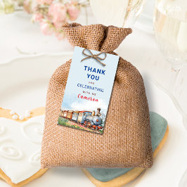 Bewerkbare treinverjaardag dank u Label Cadeaulabel