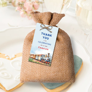 Bewerkbare treinverjaardag dank u Label Cadeaulabel