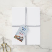 Bewerkbare treinverjaardag dank u Label Cadeaulabel (Met Touw)