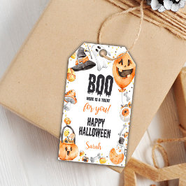 Bewerkbare Trick-or-Treat Party Gift Labels Cadeaulabel