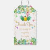 Bewerkbare Tropical Birthday Party-voorkeurslabels Cadeaulabel (Voorkant)