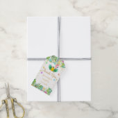 Bewerkbare Tropical Birthday Party-voorkeurslabels Cadeaulabel (Met Touw)