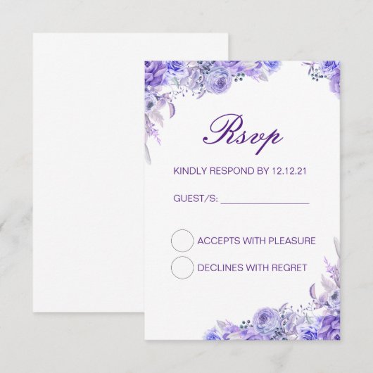 Bewerkbare trouw-RSvp-kaart, aangepaste RSvp-kaart RSVP Kaartje (Voorkant / Achterkant)