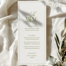 Bewerkbare Trouwmenu Sjabloon, Olijfgroen Modern