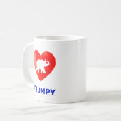 Bewerkbare Trumpy hart en olifant Koffiemok (Voorkant links)