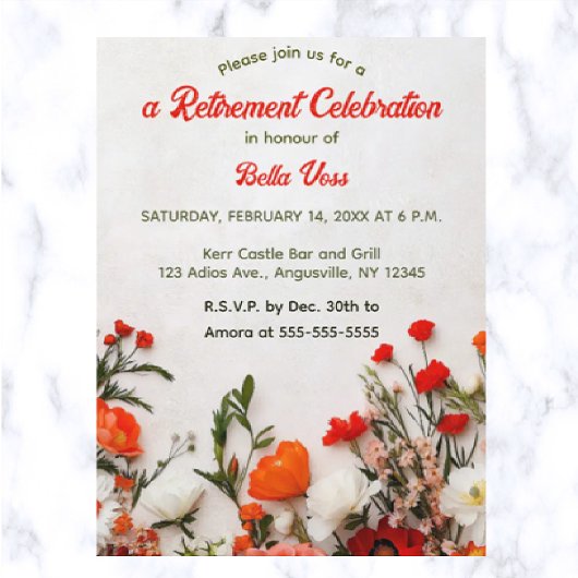 Bewerkbare Tuinbloemen Uitnodiging Briefkaart