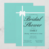 Bewerkbare turquoise Bruidsmeisje Shower, Baby Sho Kaart (Voorkant / Achterkant)