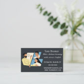 Bewerkbare Tutor Afstandsonderwijs Visitekaartje (Staand voorkant)