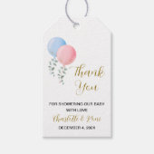 Bewerkbare Twin Babies Baby shower Dank u Label Cadeaulabel (Voorkant)