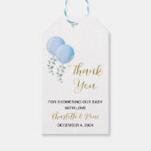Bewerkbare Twin Boys Baby shower Dank u Label Cadeaulabel (Voorkant)