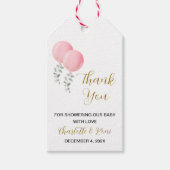 Bewerkbare Twin Girls Baby shower Dank u Label Cadeaulabel (Voorkant)